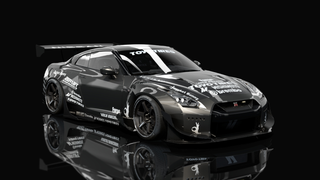 Nissan GT-R35 Rocket bunny By HitachiMedia & BucketRain - VDC, skin Black2