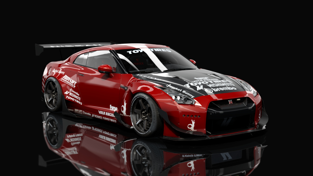 Nissan GT-R35 Rocket bunny By HitachiMedia & BucketRain - VDC, skin Red 2
