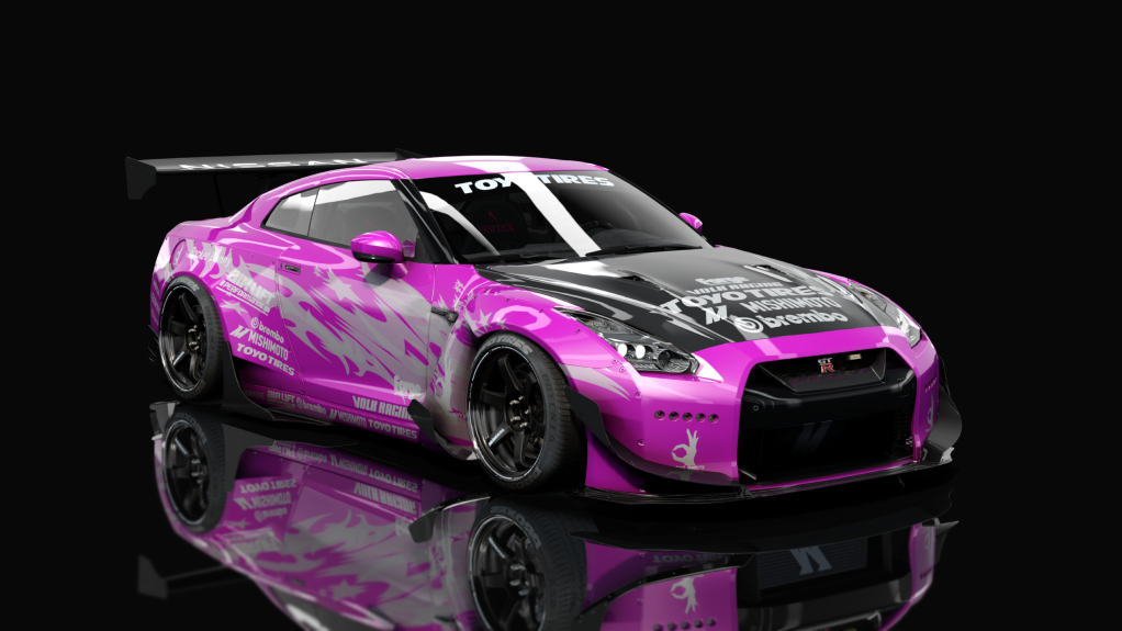 Nissan GT-R35 Rocket bunny By HitachiMedia & BucketRain - VDC, skin Rose 2