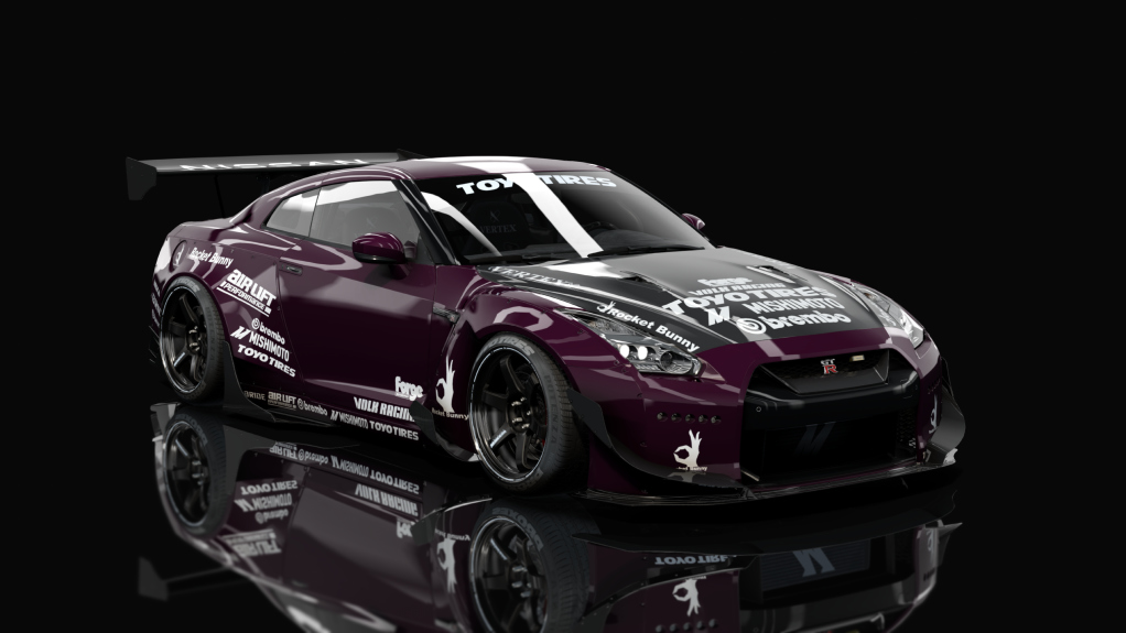 Nissan GT-R35 Rocket bunny By HitachiMedia & BucketRain - VDC, skin Rose