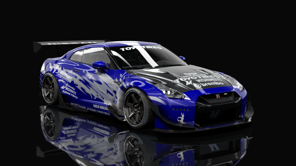 Nissan GT-R35 Rocket bunny By HitachiMedia & BucketRain - VDC, skin bleu 2