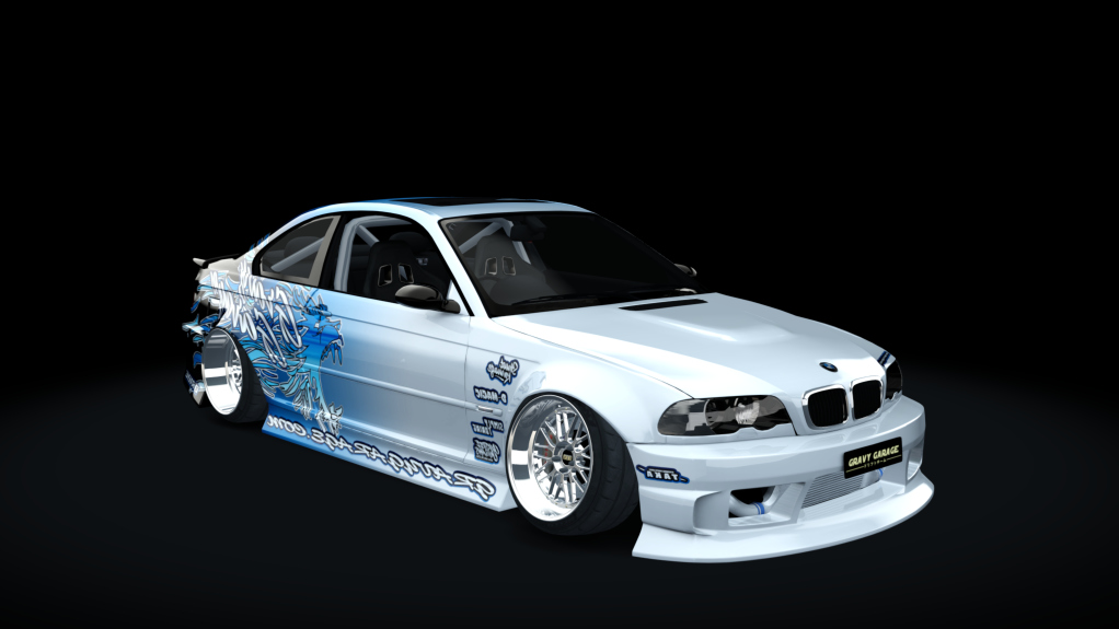 GravyGarage Street e46, skin wurr white blue gradient blue