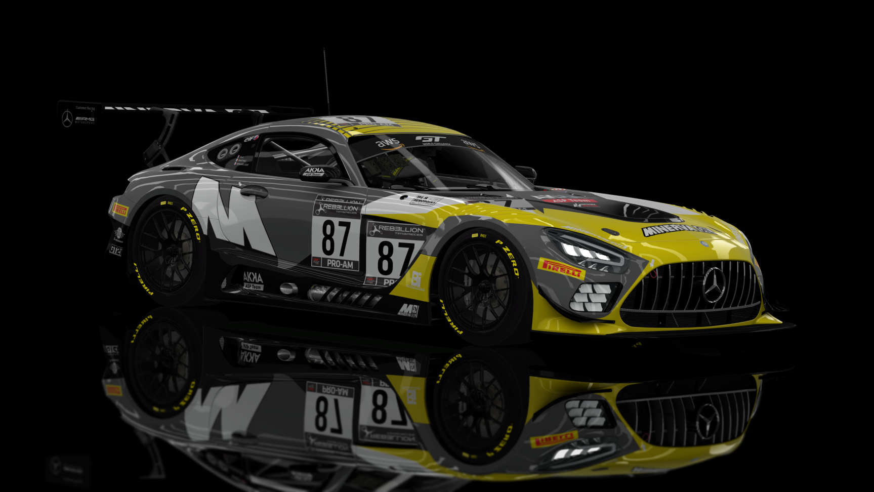 GT3 EVO - AMG GT3 EVO 2020, skin Akka Yellow #87