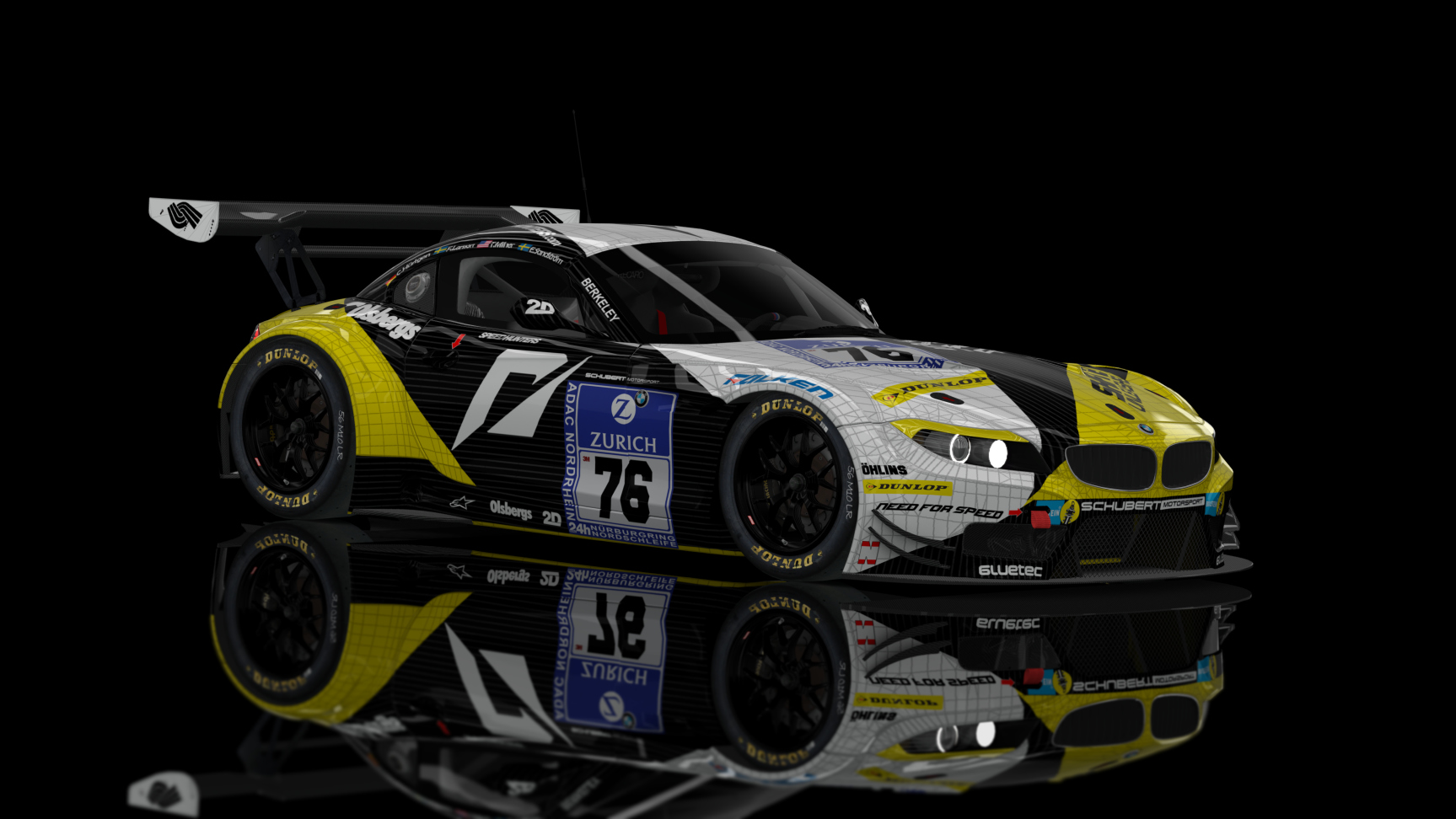 BMW Z4 GT3, skin Schubert_Motorsport_2011_yellow