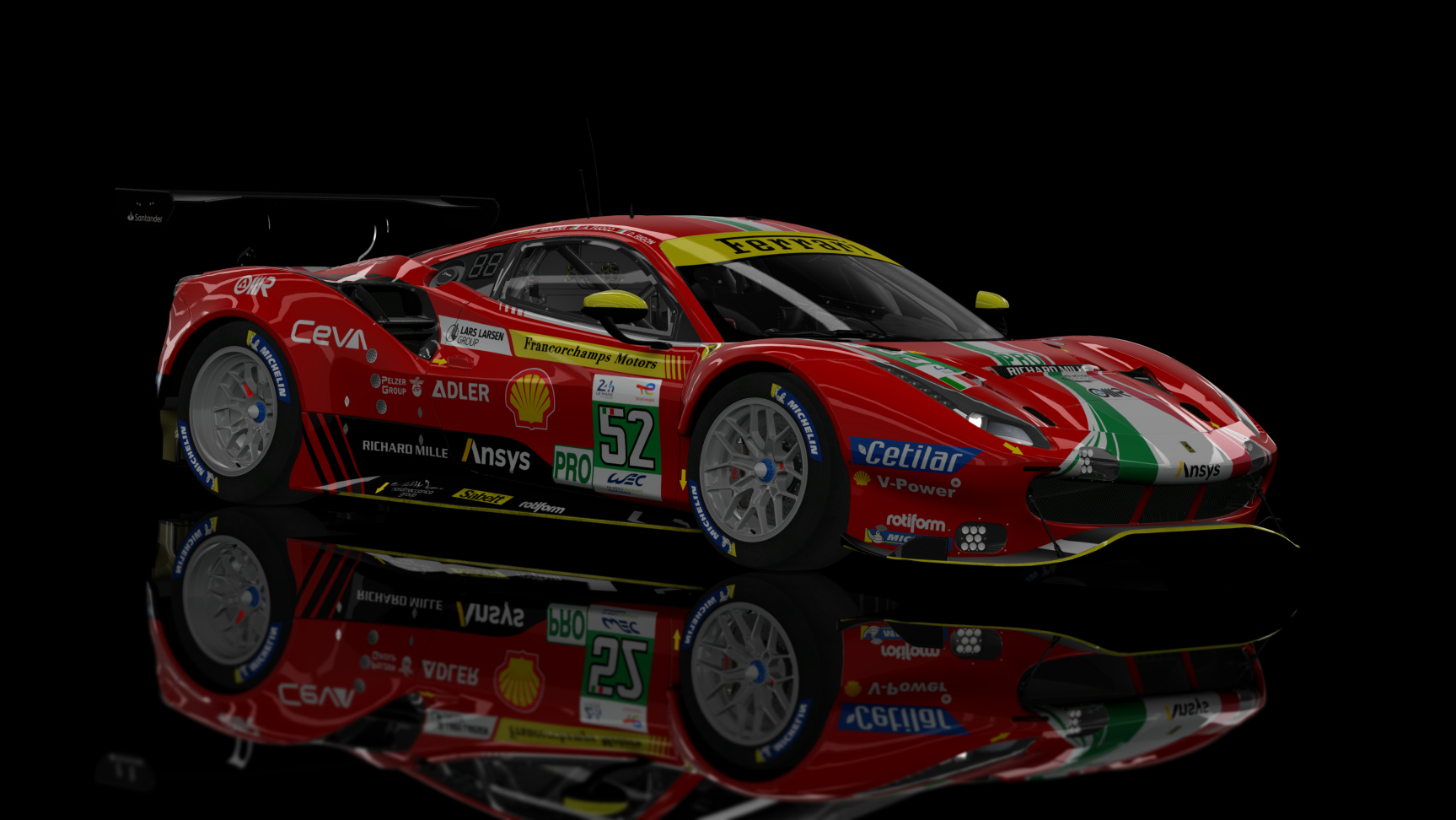 GTE 2 - Ferrari 488 GTE EVO 2019, skin AF Corse #52 2022 LM24