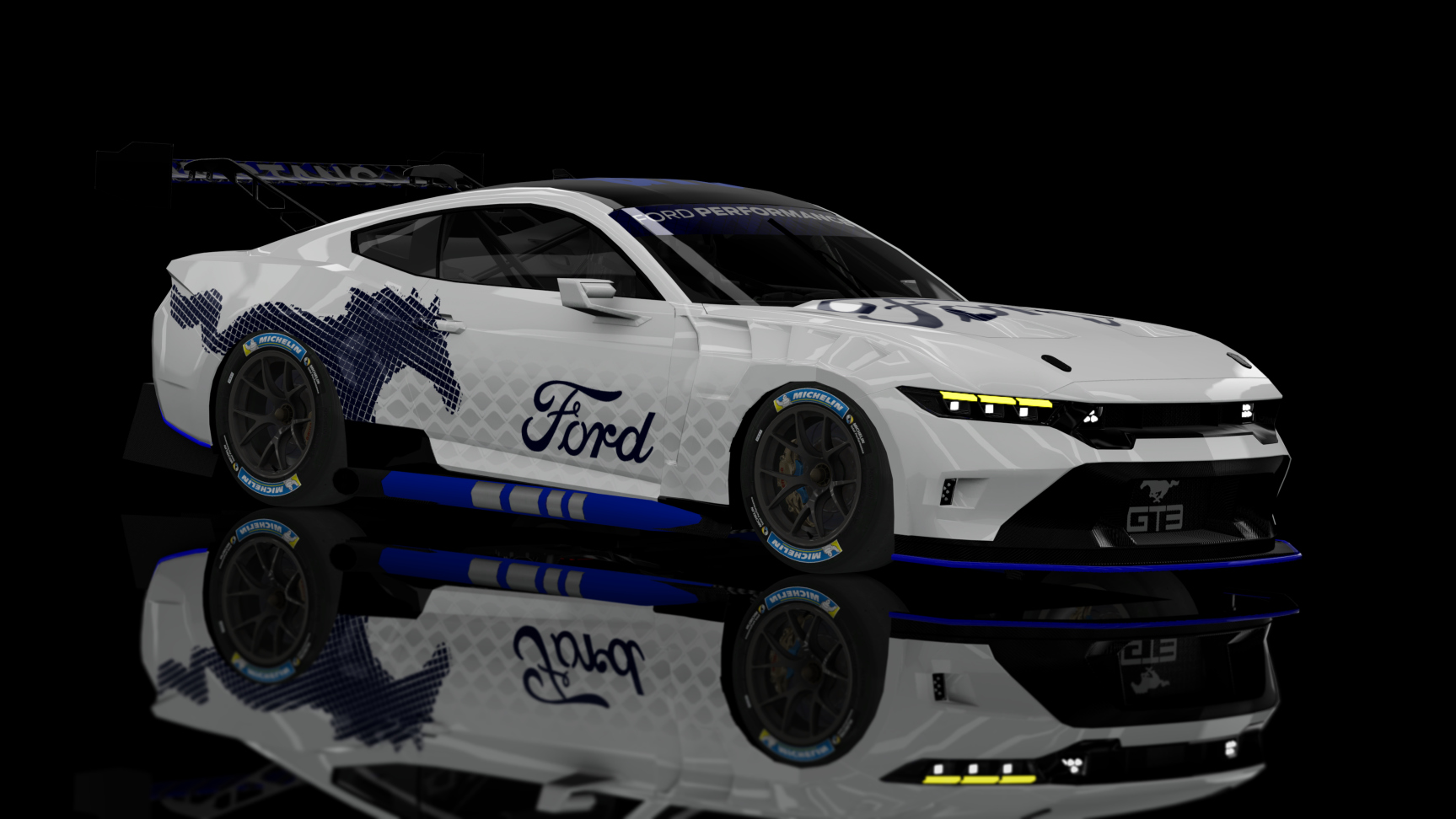 GT3 EVO - Ford Mustang S650 GT3 2024, skin Ford White