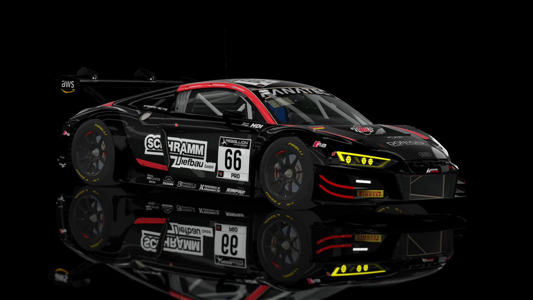 GT3 EVO - Audi R8 LMS EVO II 2021 FSR, skin 2022 Attempto Racing #66