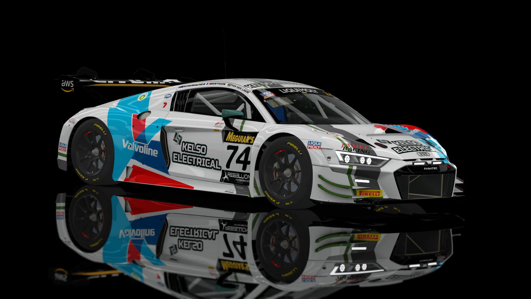 GT3 EVO - Audi R8 LMS EVO II 2021 FSR, skin 2022 Bathurst 12 Hour Valvoline 74