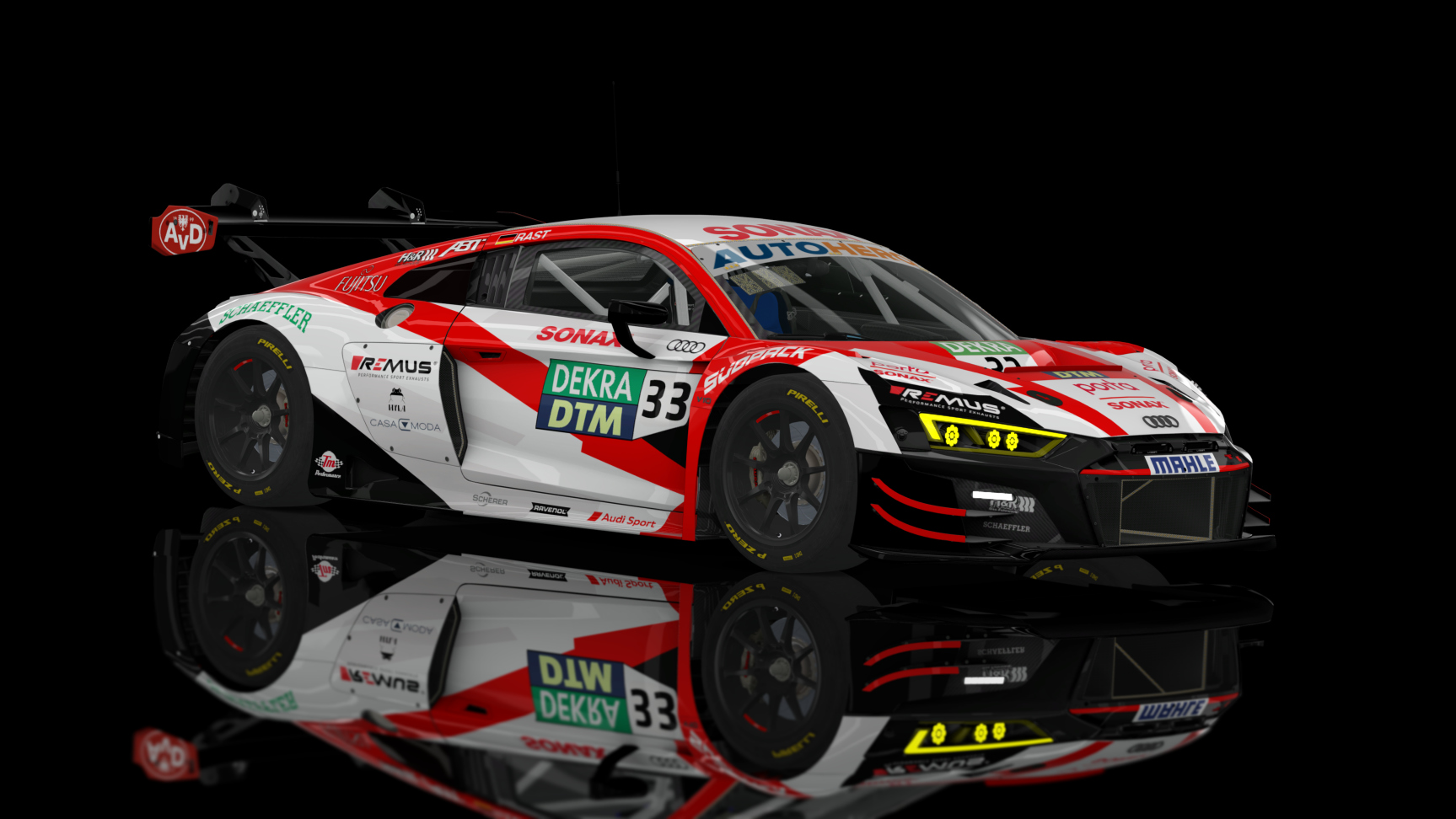 GT3 EVO - Audi R8 LMS EVO II 2021 FSR, skin 2022 DTM 33 Rast