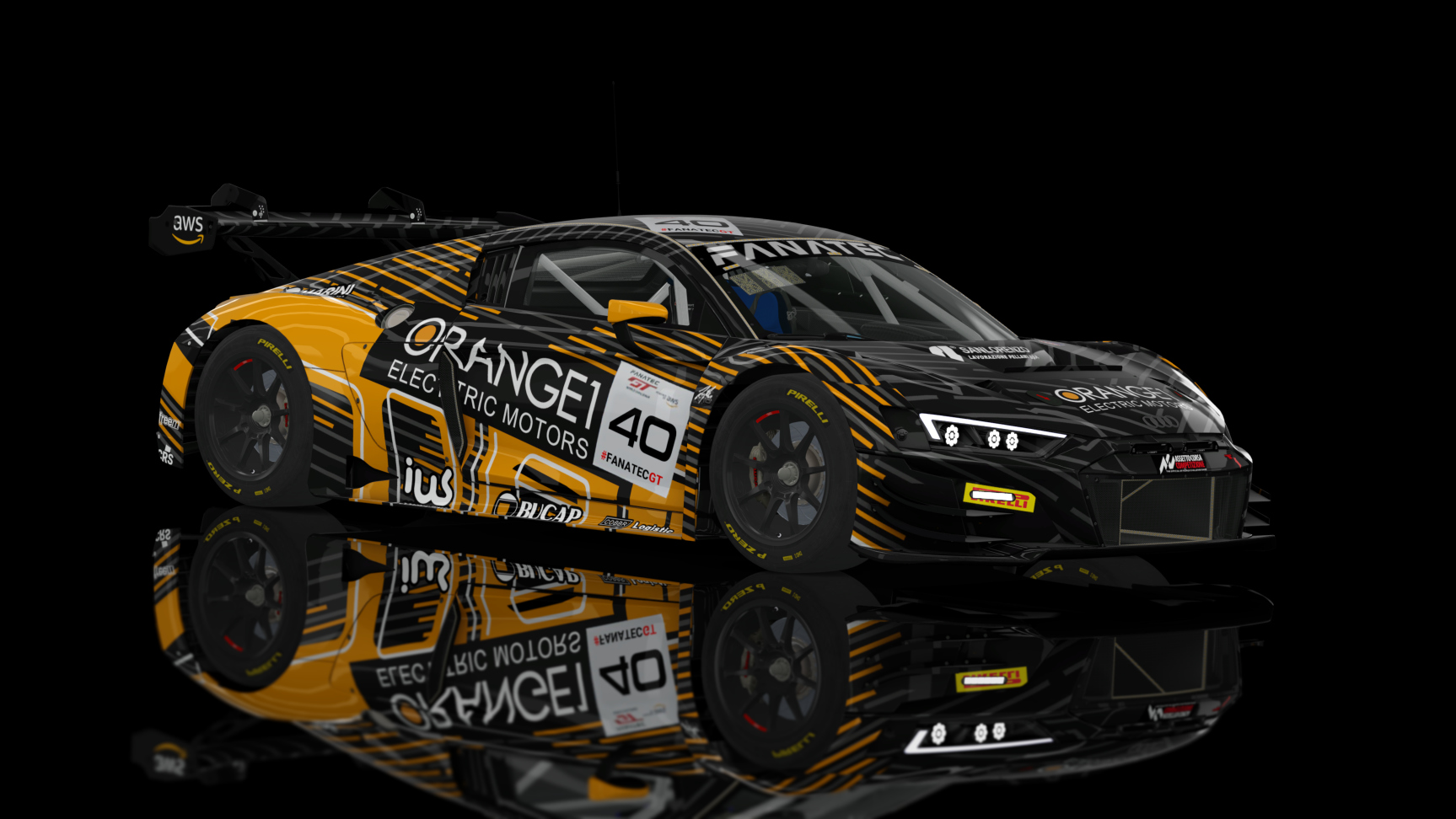 GT3 EVO - Audi R8 LMS EVO II 2021 FSR, skin 2023 Orange1 #40