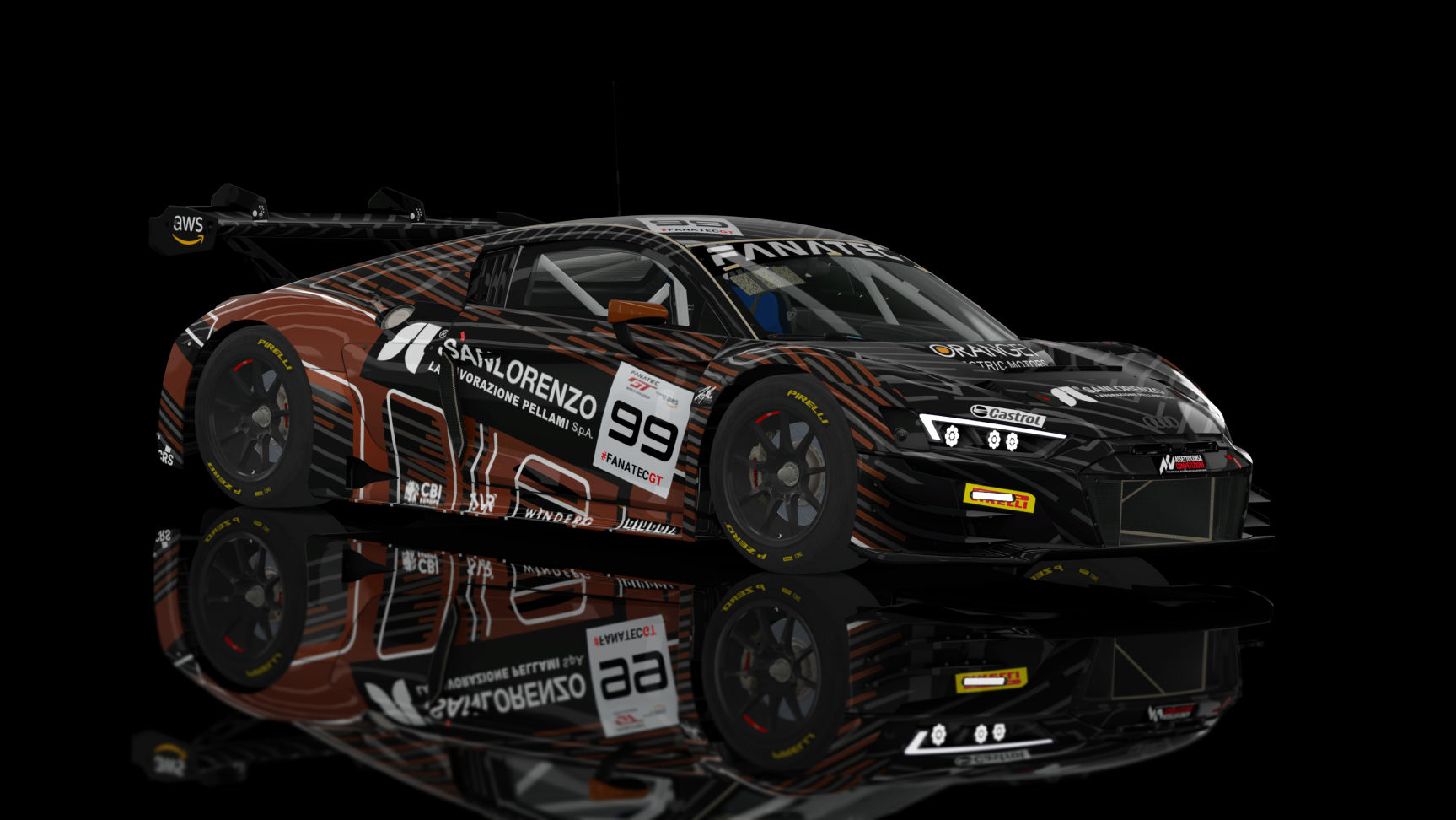 GT3 EVO - Audi R8 LMS EVO II 2021 FSR, skin 2023 Sanlorenzo #99