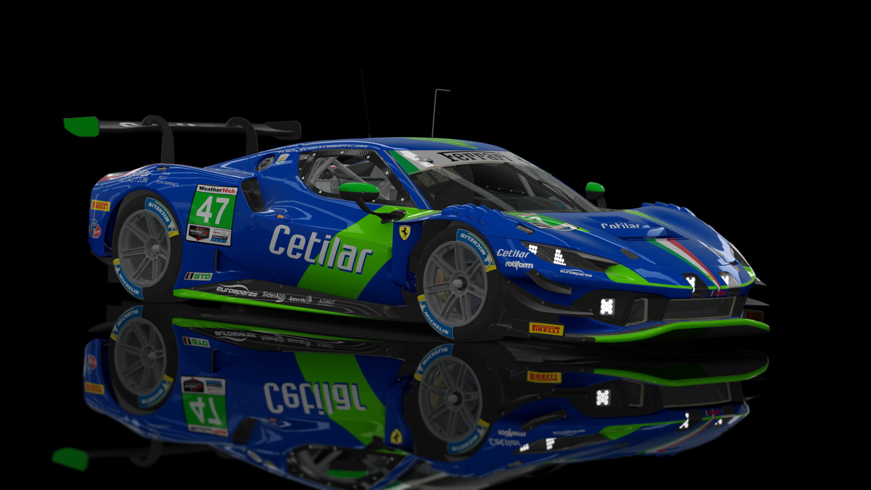 GT3 EVO - Ferrari 296 GT3 2023 FSR, skin 2023 Cetilar Racing #47