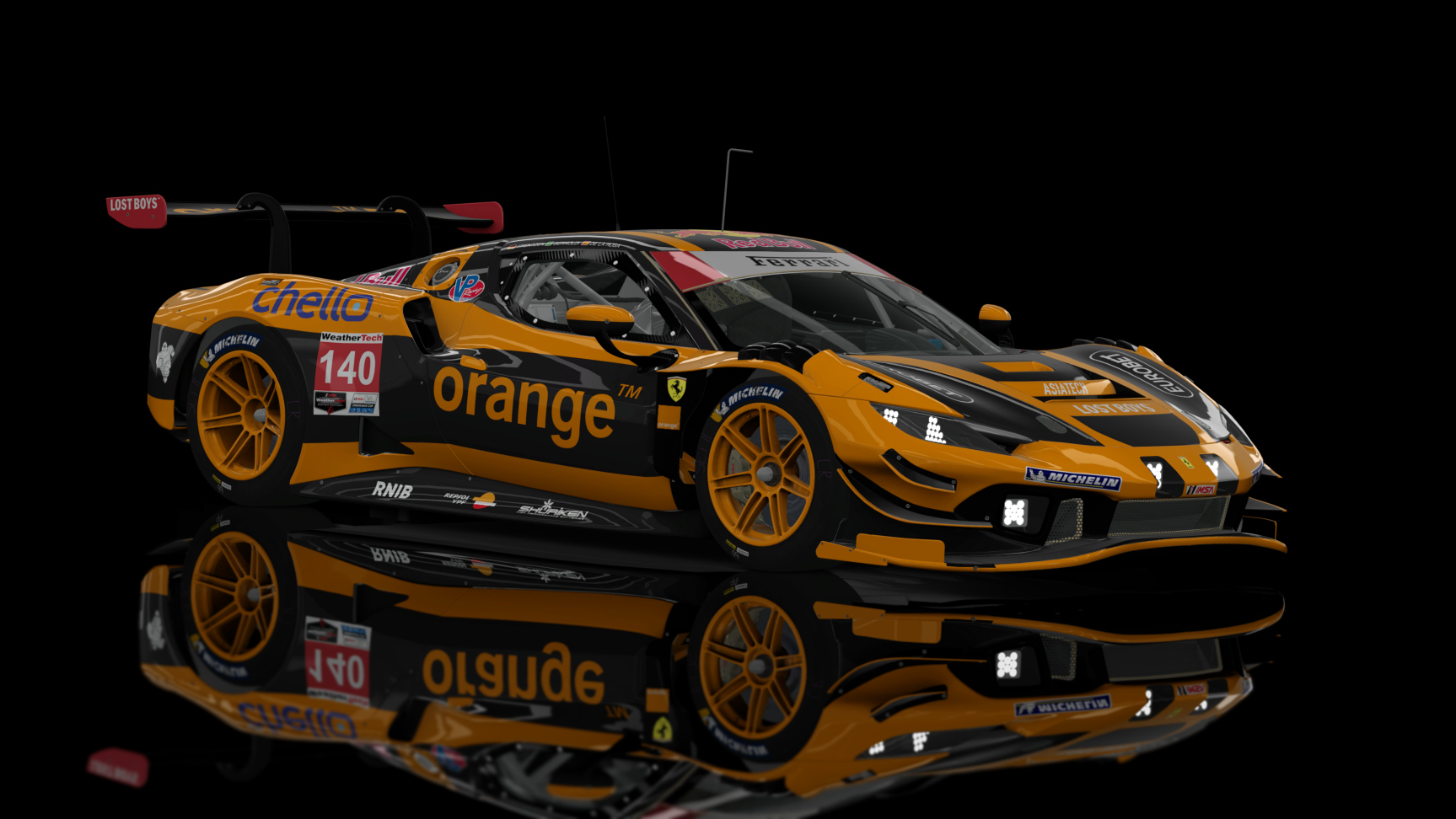 GT3 EVO - Ferrari 296 GT3 2023 FSR, skin Custom_140_OrangeArrowsTeam