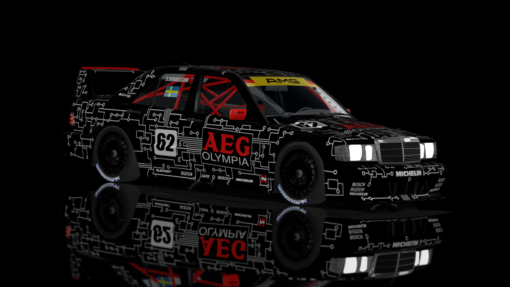 CLASSIC GR.A - Mercedes-Benz 190E EVO II 1990, skin AEG_Olympia