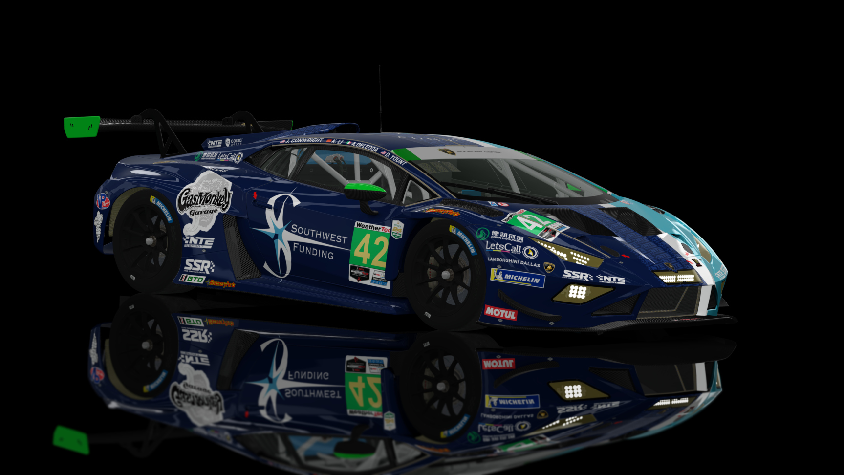 GT3 EVO - Lamborghini Huracan GT3 EVO II 2023 FSR, skin 2023 IMSA NTE Sport #42 Anastasia