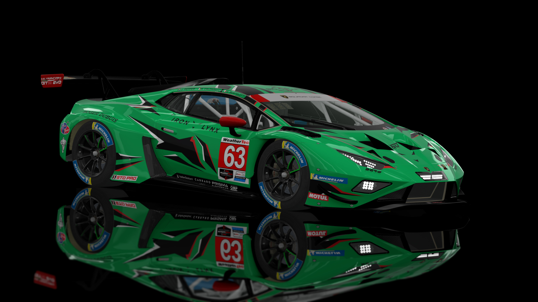 GT3 EVO - Lamborghini Huracan GT3 EVO II 2023 FSR, skin 2023 Iron Lynx #63 IMSA