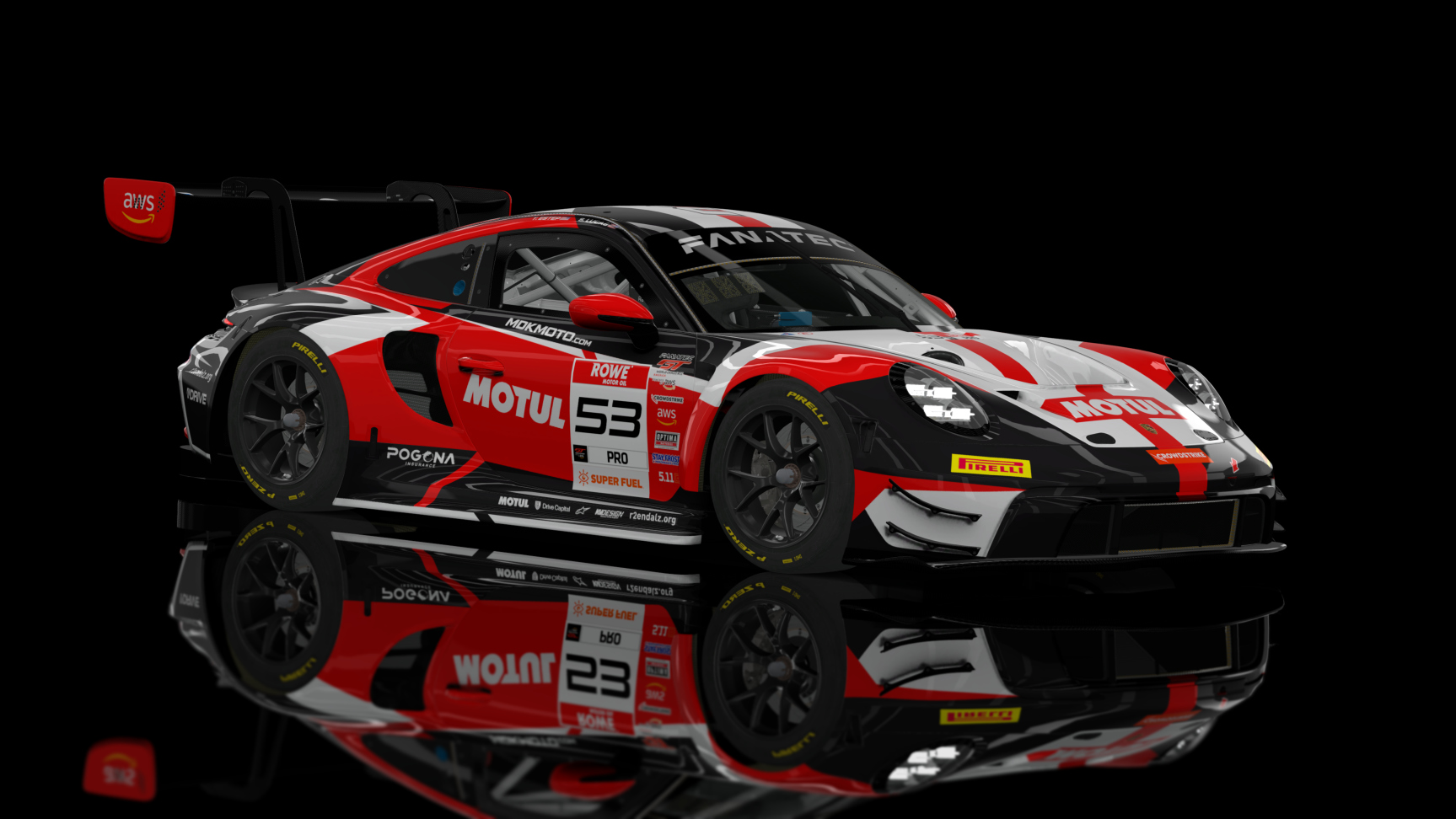 GT3 EVO - Porsche 992 GT3 R 2023 FSR, skin 2023 MDK Racing #53