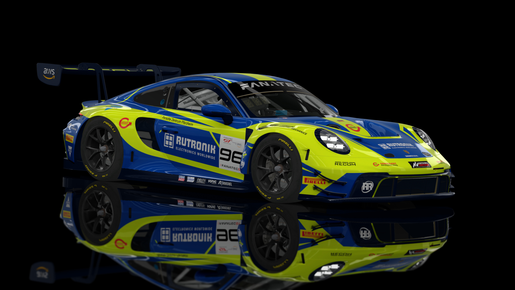 GT3 EVO - Porsche 992 GT3 R 2023 FSR, skin 2023 Rutronik Racing #96