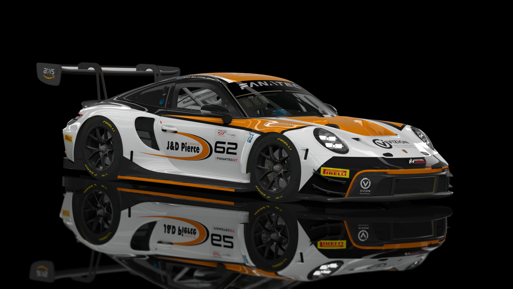 GT3 EVO - Porsche 992 GT3 R 2023 FSR, skin 2023 Team Parker Racing #62