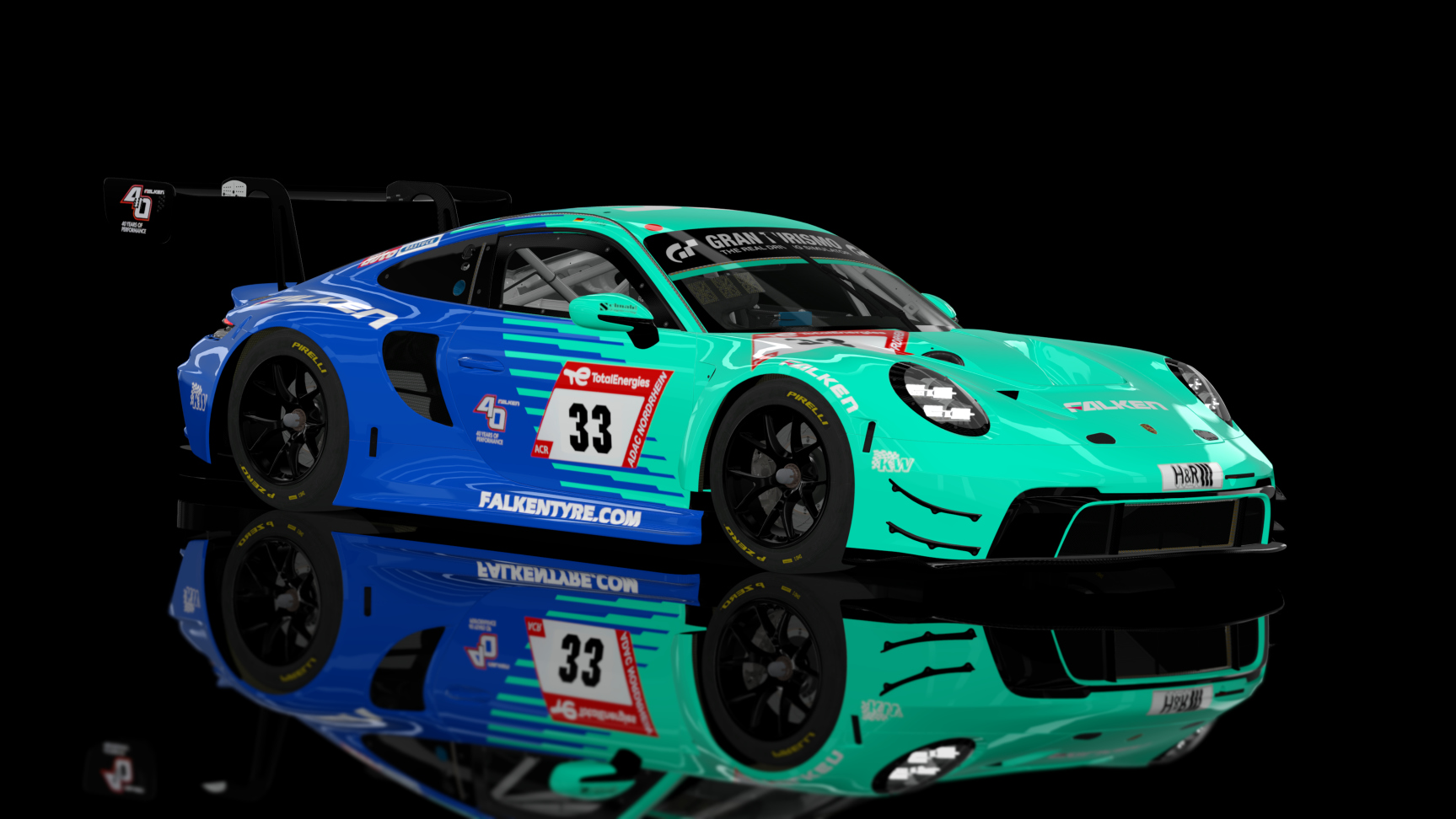 GT3 EVO - Porsche 992 GT3 R 2023 FSR, skin Falken 2023