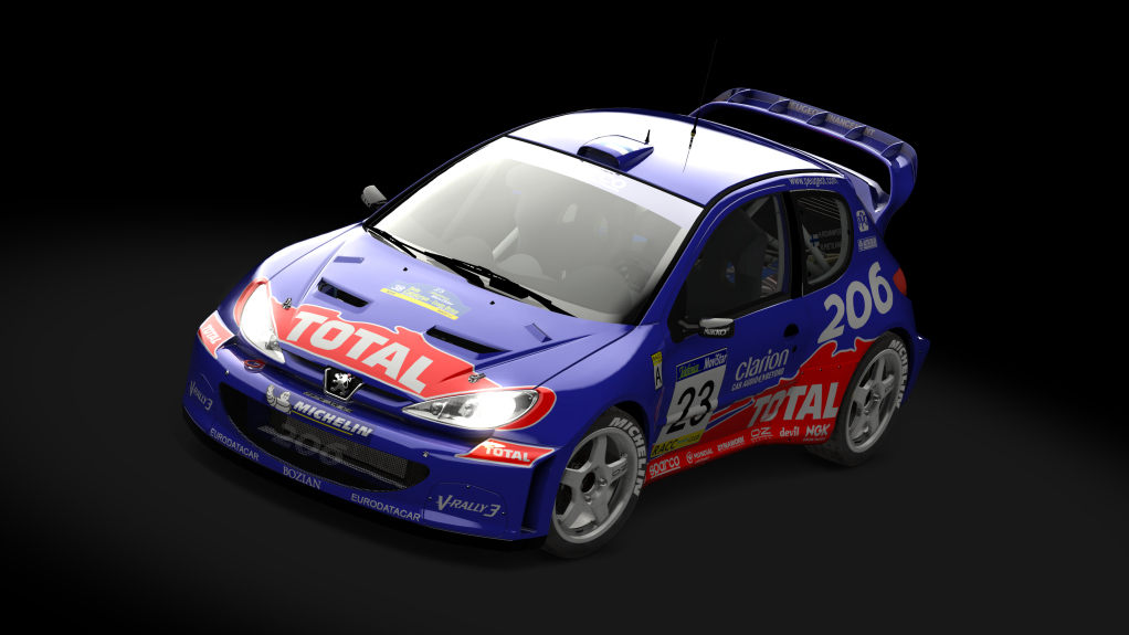 Peugeot 206 WRC, skin Harri_Rovanperä_Catalunya_2002