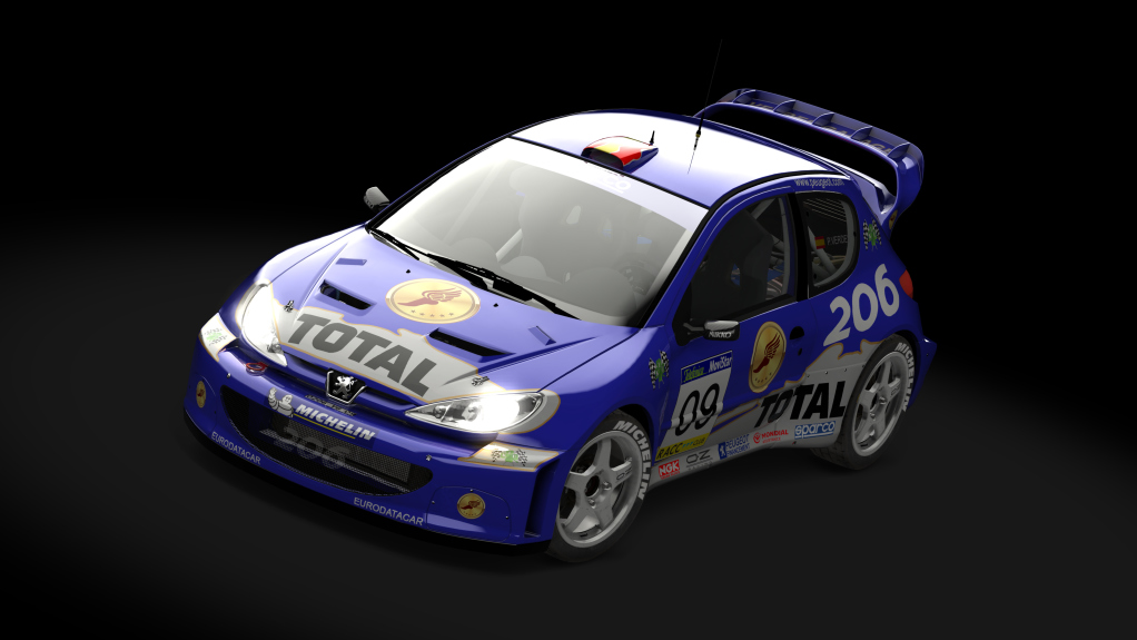 Peugeot 206 WRC, skin Verdes_garage